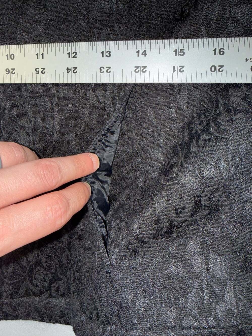 Jones New York Signature Jacket Size M Black Floral Embossed Full Zip - Picture 9 of 9